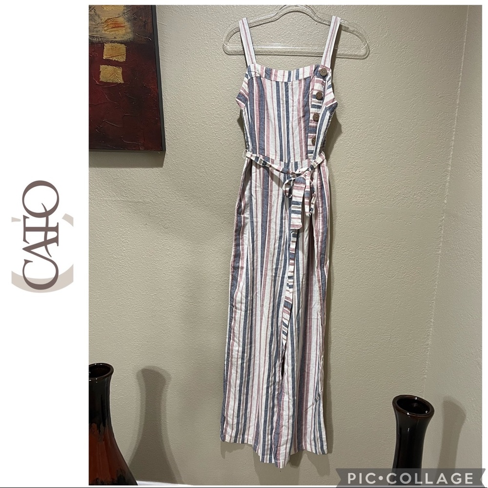 NWOT Cato striped Jumpsuit size L